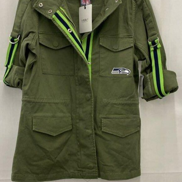 NWT Wear By Erin Andrews Women's Green Seattle Seahawks Utility Jacket - Picture 3 of 16